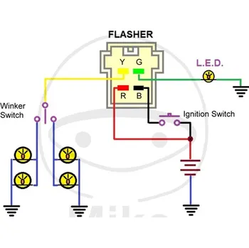 Elektroinstalace pro motocykl Přerušovač blinkrů JMP LED 12V 4pólový univerzální HONDA CBR 1000 RR Fireblade 2004-2010