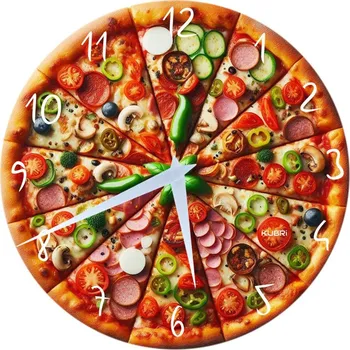 Hodiny KUBRI KU2104 - Hodiny od českého výrobce s krásným motivem pizzy nebo vlastního obrázku