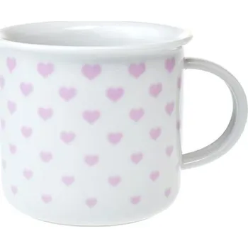 Hrnek 380ml TINA - růžová SRDÍČKA U3295/38, čes.porcelán