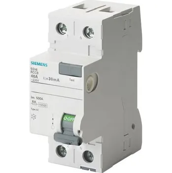Proudový chránič RCCB 2pólový Typ AC 40A 30mA Siemens SENTRON 230V ac