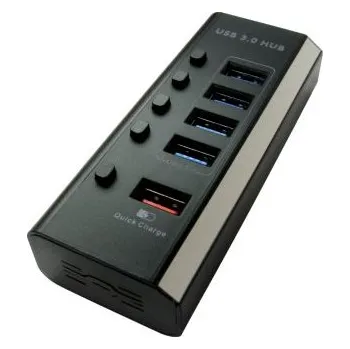 USB hub Rozbočovač USB, standard: USB 3.0, počet portů USB: 5 Síťová zástrčka, typ USB: USB A RS PRO