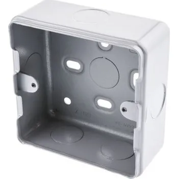 Elektroinstalační krabice Instalační krabice 1 38mm Hliník Stříbrná 86mm 86mm 86 x 86 x 38mm MK Electric