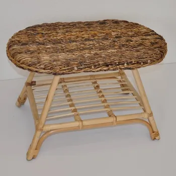 Zahradní stůl Ratanový stolek Fabion oválný světlý, banánový lits