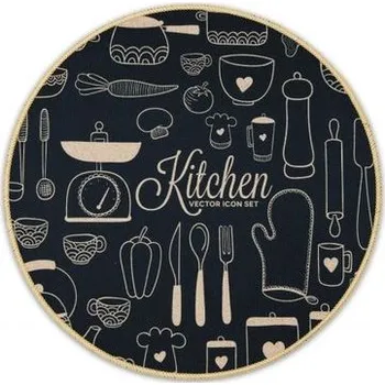 prostírání Prostírání d38cm, hnědé KITCHEN, TR-MD033, proplétané