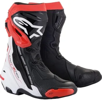 Moto obuv boty SUPERTECH R, ALPINESTARS (černá/bílá/červená) (Velikost: 39) 2H131175