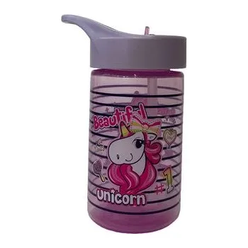 Láhev Láhev 0,43l BULLET, JEDNOROŽEC, sklop.nápitka, dětská, plast