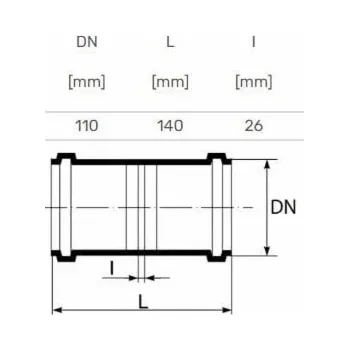 Kanalizační potrubí Vnitřní kanalizační dvojspojka HTplus, O 110 mm