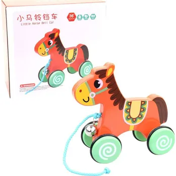 Hračka pro nejmenší Dřevěné tahadlo kůň 16 cm