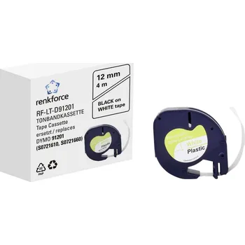 Tiskárna štítků páska do štítkovače Renkforce RF-LT-D91201 kompatibilní náhradní DYMO LT - 91201 12 mm Barva pásky: bílá Barva písma: černá 4 m
