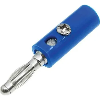 Krokosvorka Banánek, 32A, 4 mm, 30V, Modrá, Samec, materiál kontaktu: Mosaz Banánek