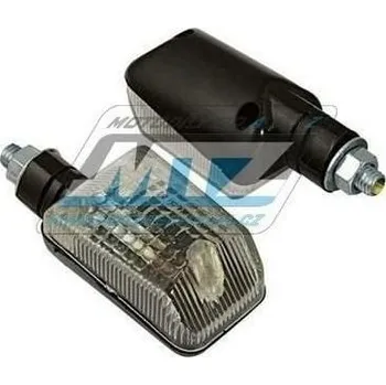 Elektroinstalace pro motocykl Blinkry Mini krátké hranaté - černé se čirým sklem 84-MIR7012-01