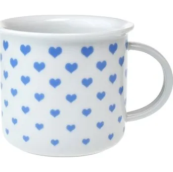 Hrnek 380ml TINA - modrá SRDÍČKA U3295/38, čes.porcelán