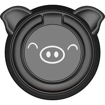 Prsten na mobil Prasátko černé