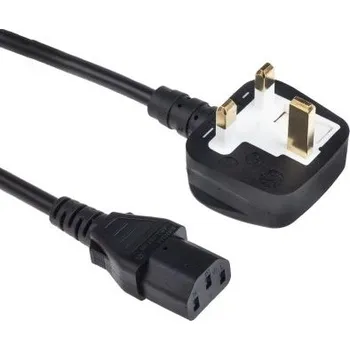 Prodlužovací kabel Napájecí kabel 3m, Černá, A: IEC C13, B: Zástrčka pro Velkou Británii typu G, 10 A, 250 V RS PRO