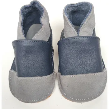 Kojenecké oblečení Hopi Hop Kožené capáčky Barefoot Hopi Go Vel. XL (18-24 měs.) Modré