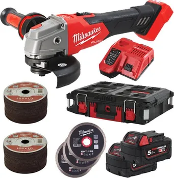 úhlová bruska Milwaukee M18 FSAG125XB100P-502P Kit