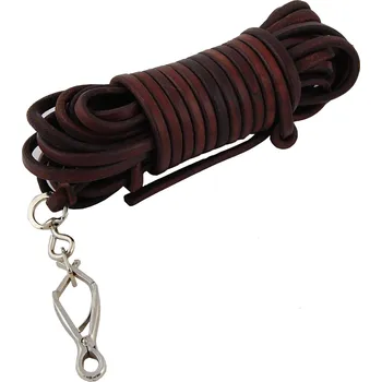 Vodítko pro psa Zubíček Barvářská šňůra kulatá/oválná, Hnědá, ukončená karabinou Sprenger Délka: 12 m