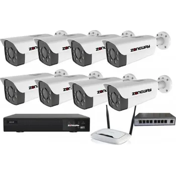 Kompletní kamerový systém 8MPx 4K ZOOM COLORVU kamerový IP POE set - 8x NC988, POE switch 8 plus 1, NVR | ZONEWAY 8-NC988-3016