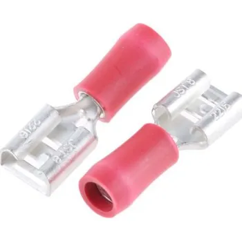 Elektrická zásuvka Krimpovací zásuvka, řada: FVDDF, Samice, max. AWG: 16AWG, min. AWG: 22AWG, 0.25mm² - 1.65mm² Červená izolovaná, 6.35 x