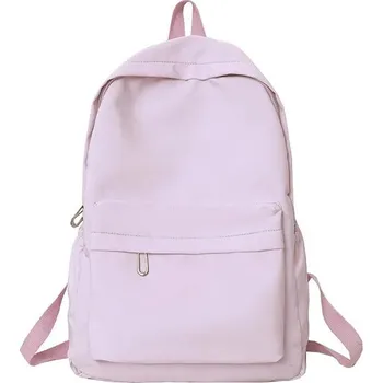Městský batoh Módní dámský plátěný batoh do školy | stylový školní ruksak - Pouze růžová taška