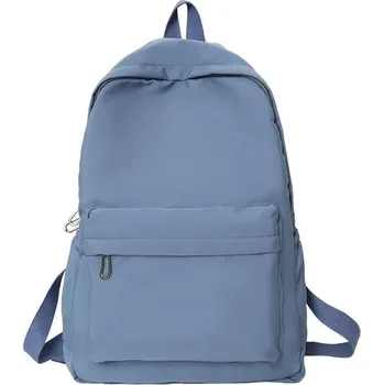 Módní dámský plátěný batoh do školy | stylový školní ruksak - Pouze modrá taška