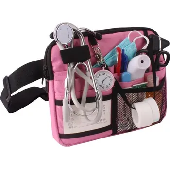 Zdravotní pásový organizér s více kapsami | taška pro zdravotníky - růžový