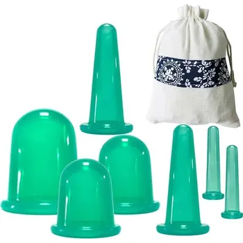 Masážní přístroj Masážní silikonové baňky proti celulitidě | vakuové baňky - 7 ks zelené