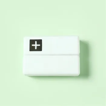 Přenosný týdenní dávkovač léků | Krabička na léky, Cestovní organizér - bílý černý