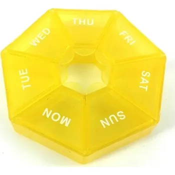 Zdravotnický materiál Cestovní organizér na léky 7 dní | přenosný dávkovač - Žlutá