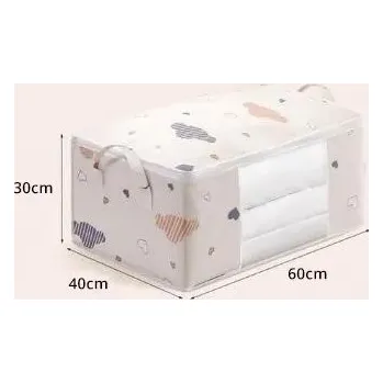 Úložný box Úložný vak s velkou kapacitou a zesíleným držadlem | úložný organizér, organizér na oblečení - Velká béžová