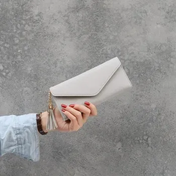 Peněženka Dámská peněženka se zipem černá dlouhá | dámská taštička na peníze - Šedá