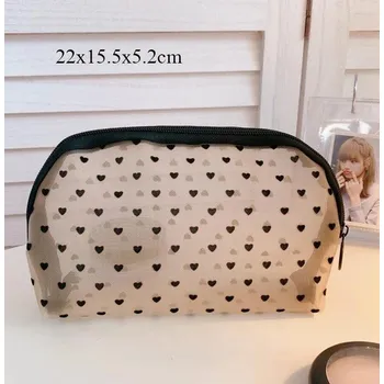 Kosmetická černá průhledná taška na zip | kosmetická taška, cestovní organizér - L