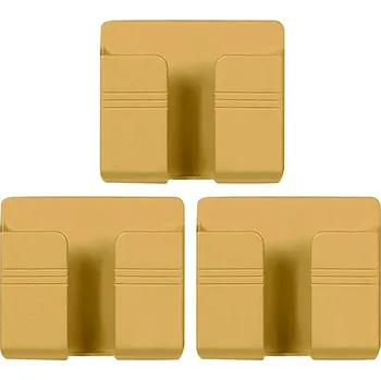 Úložný box Organizér na zeď bez vrtání | úložný box, držák na telefon - 3PC zlato