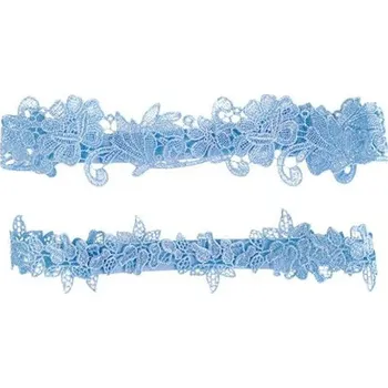 Svatební dekorace Svatební krajkový podvazek pro nevěsty | doplněk pro svatební noc - Modrá A