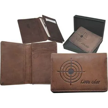 Obal na doklad Kožené pouzdro na vizitky s motivem "Lovu zdar"