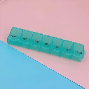 Plastová krabička na léky pro týdenní úložení | dávkovač léků - Zelená