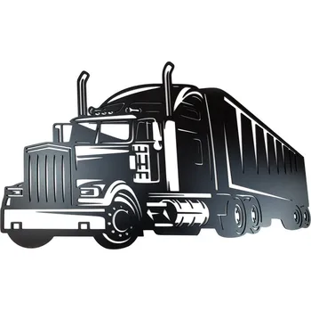 Dřevěná dekorace Kamion černá - 67 x 42 cm