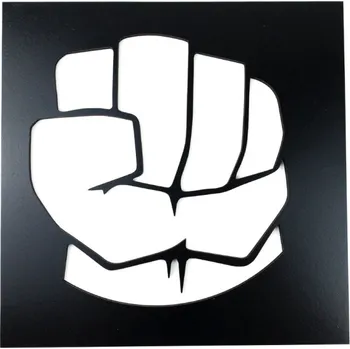 Dřevěná dekorace Symbol Hulka černá - 30 x 30 cm