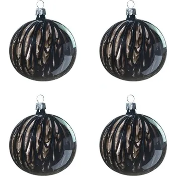 Vánoční ozdoba Koulier Skleněné vánoční ozdoby Kahuri - Black S, 4 ks