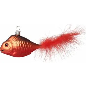 Vánoční ozdoba Koulier Vánoční ozdoba - Rybka s červeným ocáskem, 1 ks