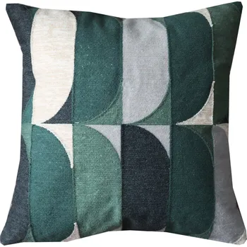 Povlak na dekorativní polštářek Blancheporte Polštář s výšivkou a potiskem pop zelená/šedá 45x45 cm