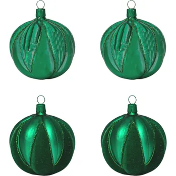 Vánoční ozdoba Koulier Skleněné vánoční ozdoby basic Green - Green poupě, 4 ks