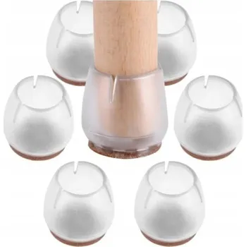 Podložka pod nábytek Silikonové krytky nohou židlí s plstí 16 ks transparentní