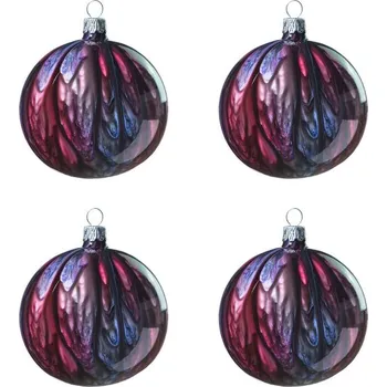 Vánoční ozdoba Koulier Skleněné vánoční ozdoby Kahuri - Icy Dawn L, 4 ks