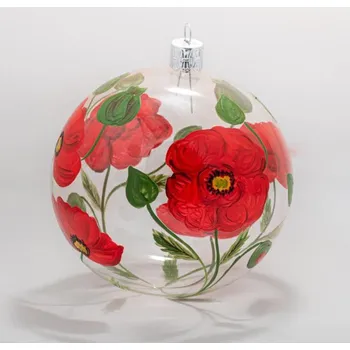 Vánoční ozdoba Koulier Skleněná foukaná ozdoba vlčí máky, 1 ks