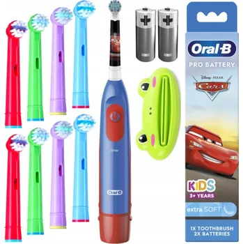 Elektrický zubní kartáček Elektrický Zubní Kartáček pro děti Oral-B Kids 3+ Auta, sada