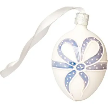 Vánoční ozdoba Koulier Ozdoba Velikonoční vajíčka mašlička modrá