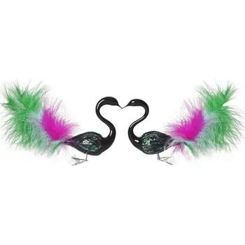 Vánoční ozdoba Koulier Labutí pár duhový