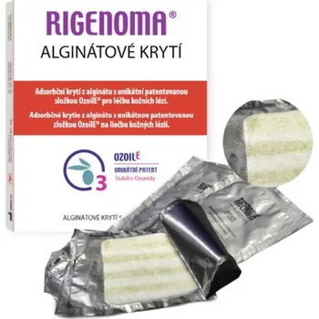Krytí na ránu RIGENOMA Alginátové krytí s OZOILE 10 x 10 cm 5 ks