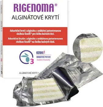 Krytí na ránu RIGENOMA Alginátové krytí s OZOILE 10 x 10 cm 5 ks